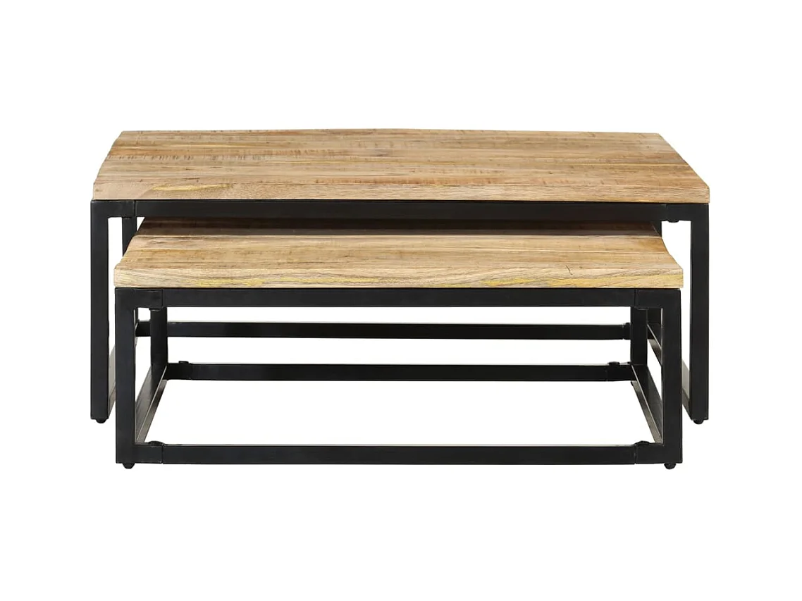 Tables gigognes 2 pièces Bois solide de manguier
