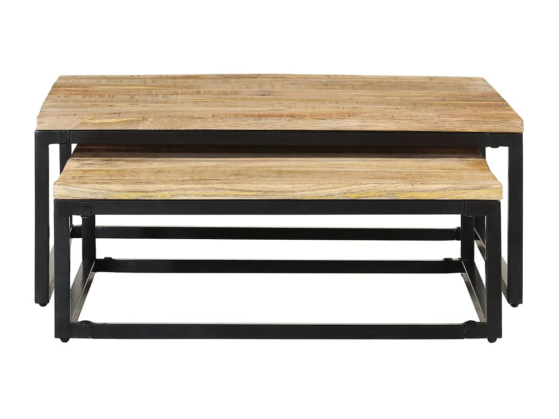 Tables gigognes 2 pièces Bois solide de manguier