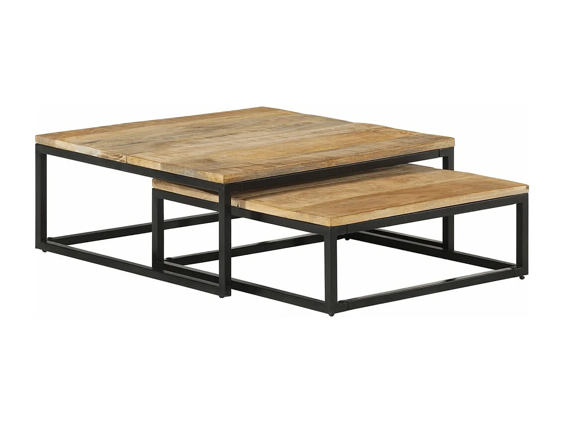 Tables gigognes 2 pièces Bois solide de manguier