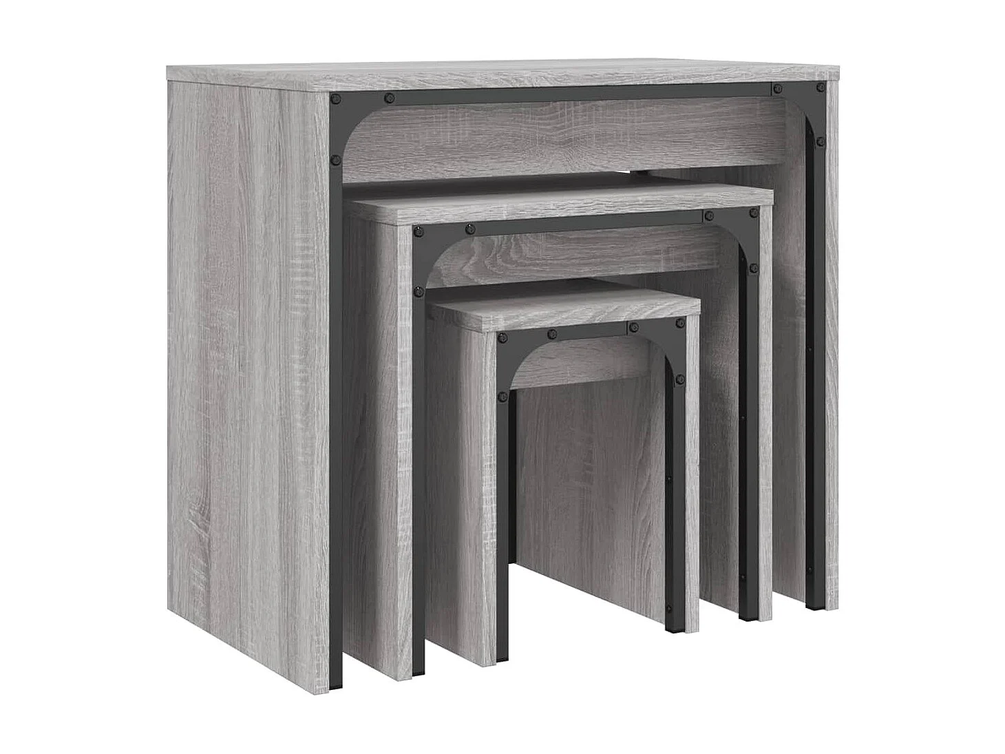 Tables basses gigognes 3 pièces sonoma gris bois d'ingénierie
