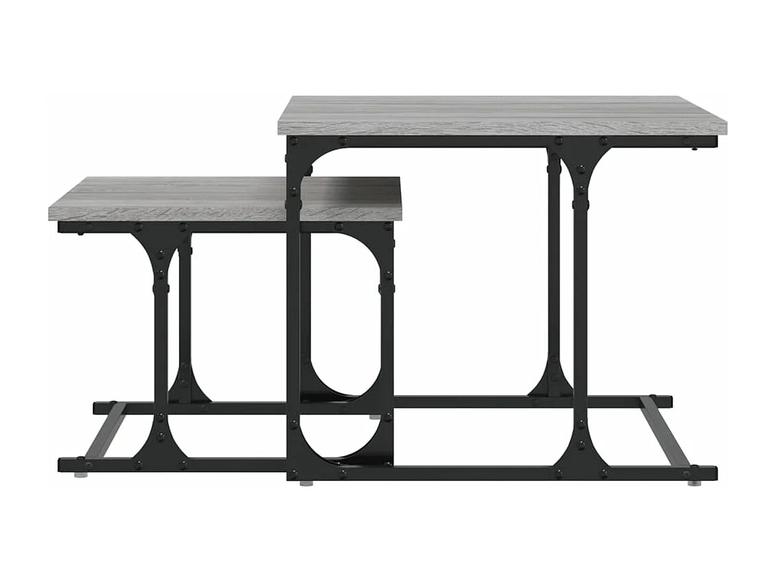 Table basse gigogne 2 pièces sonoma gris bois d'ingénierie