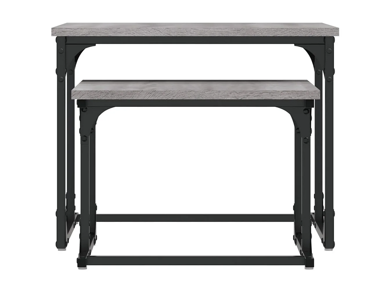 Table basse gigogne 2 pièces sonoma gris bois d'ingénierie