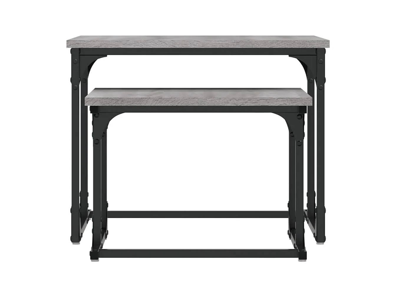 Table basse gigogne 2 pièces sonoma gris bois d'ingénierie