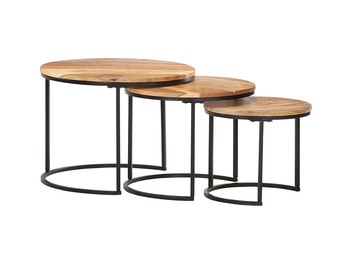 Tables gigognes 3 pièces Bois d'acacia massif