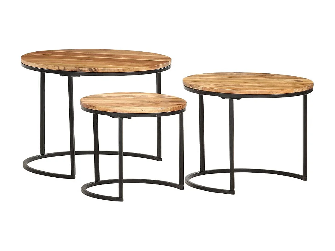 Tables gigognes 3 pièces Bois d'acacia massif