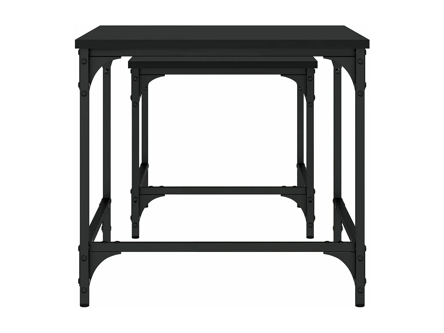 Tables basses gigognes 2 pièces noir bois d'ingénierie