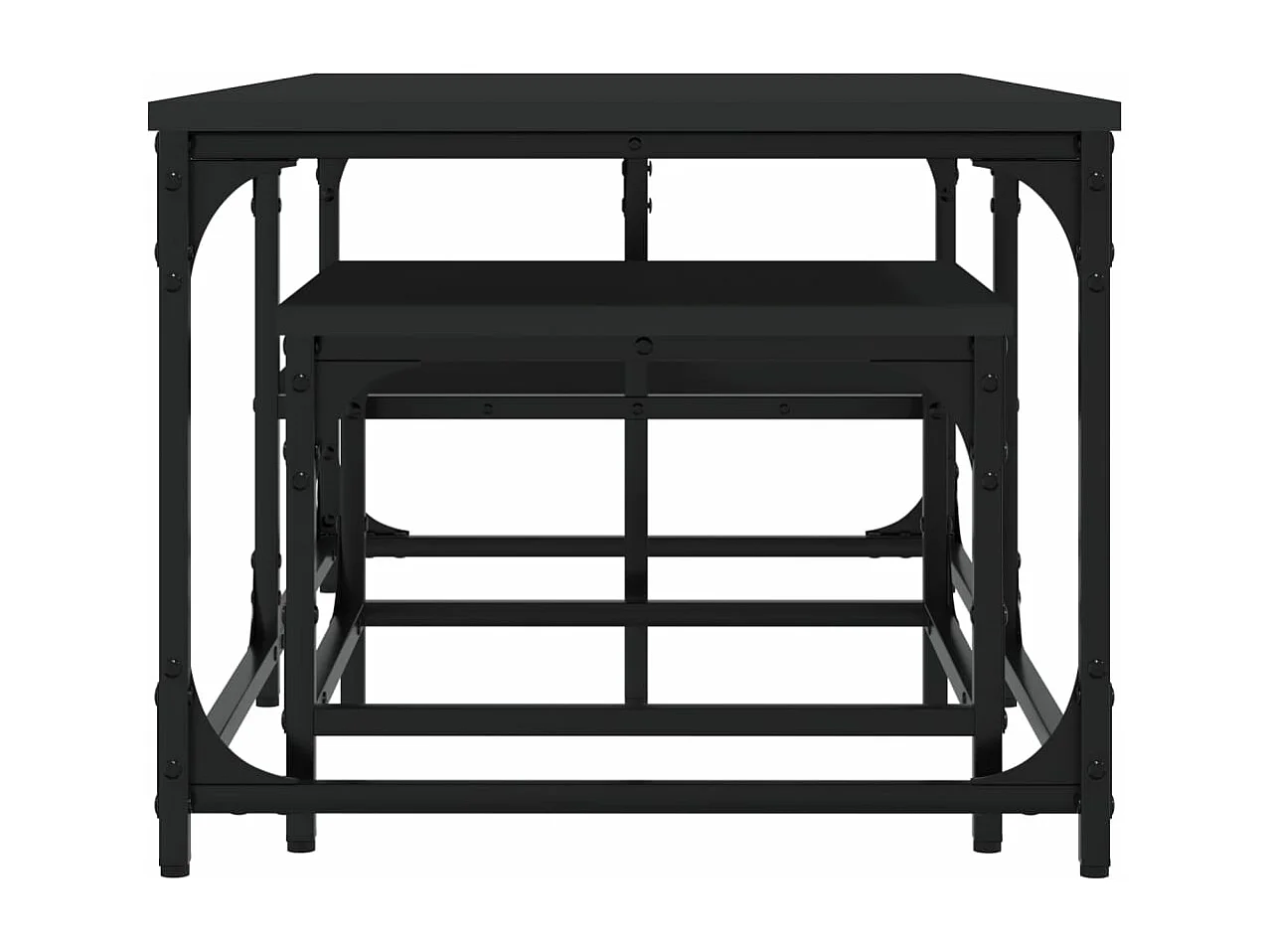 Tables basses gigognes 2 pièces noir bois d'ingénierie