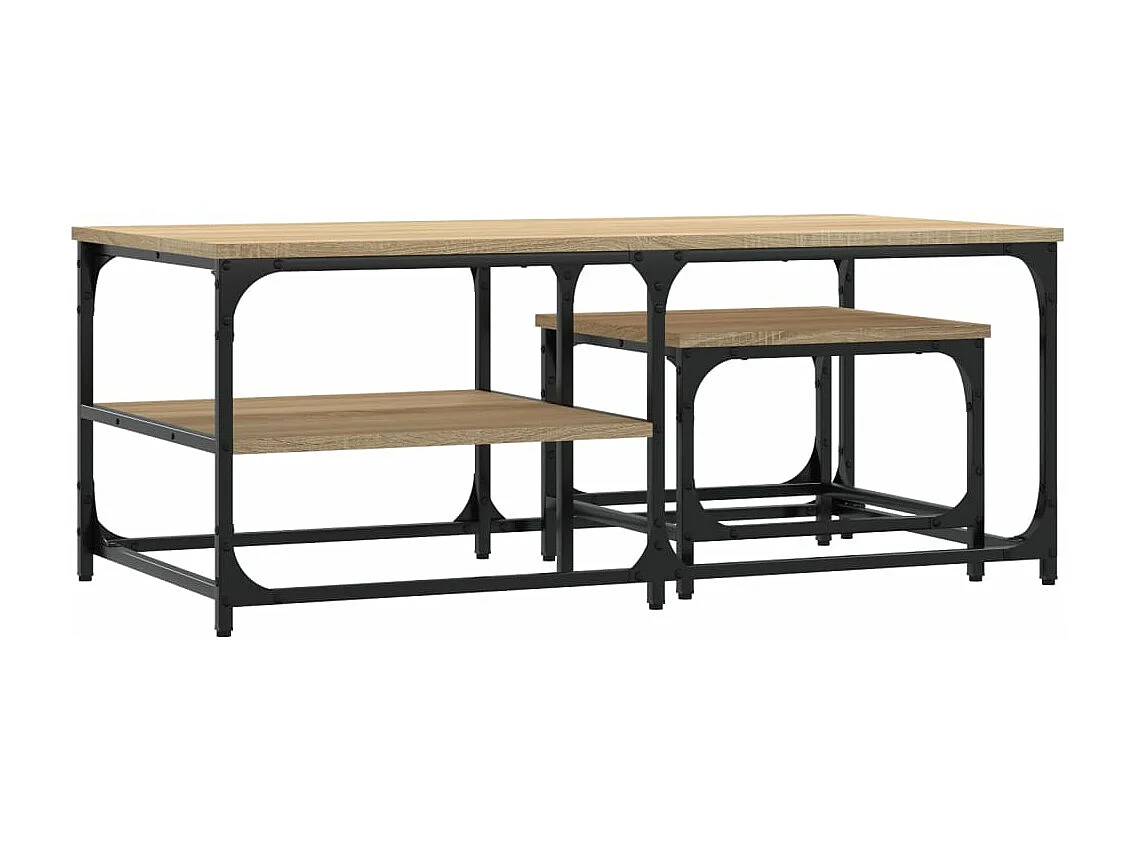 Tables basses gigognes 2 pièces chêne sonoma bois d'ingénierie