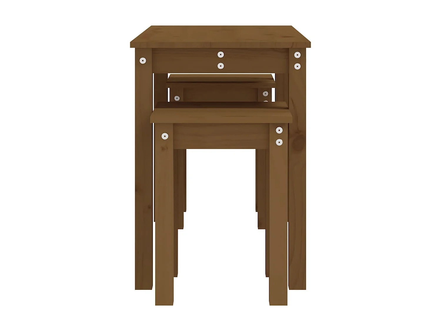 Tables gigognes 3 pièces Marron miel Bois de pin massif