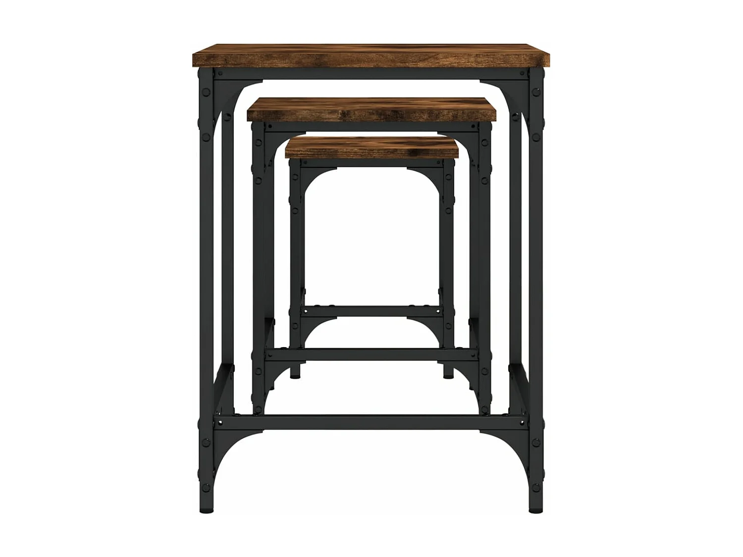 Tables basses gigognes 3 pièces chêne fumé bois d'ingénierie