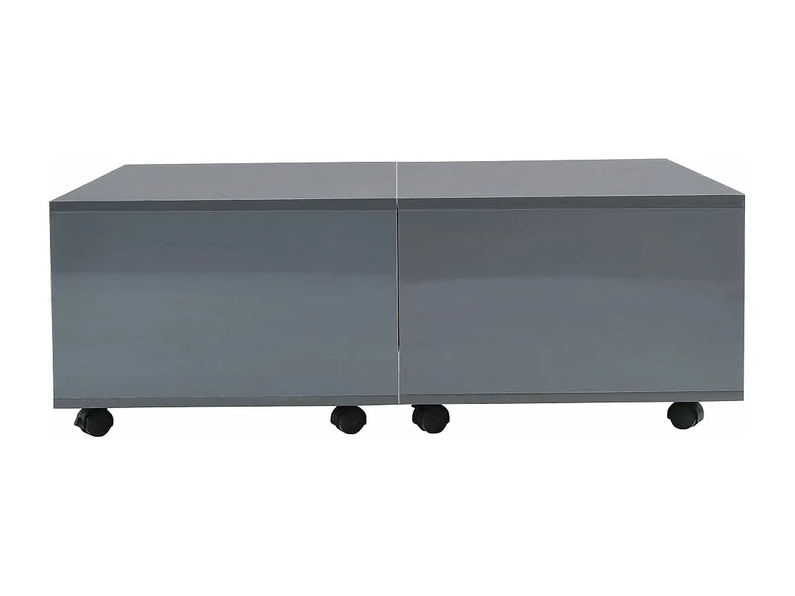 Table basse Gris brillant 100 x 100 x 35 cm