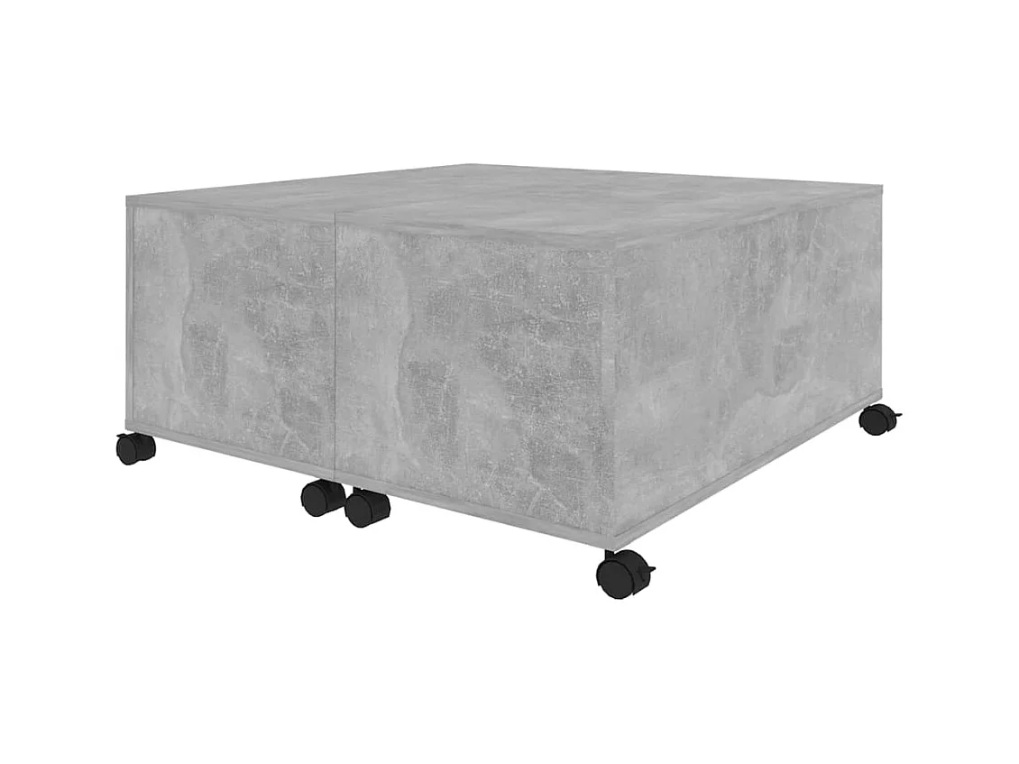 Mesa de centro madera contrachapada gris hormigón 75x75x38 cm