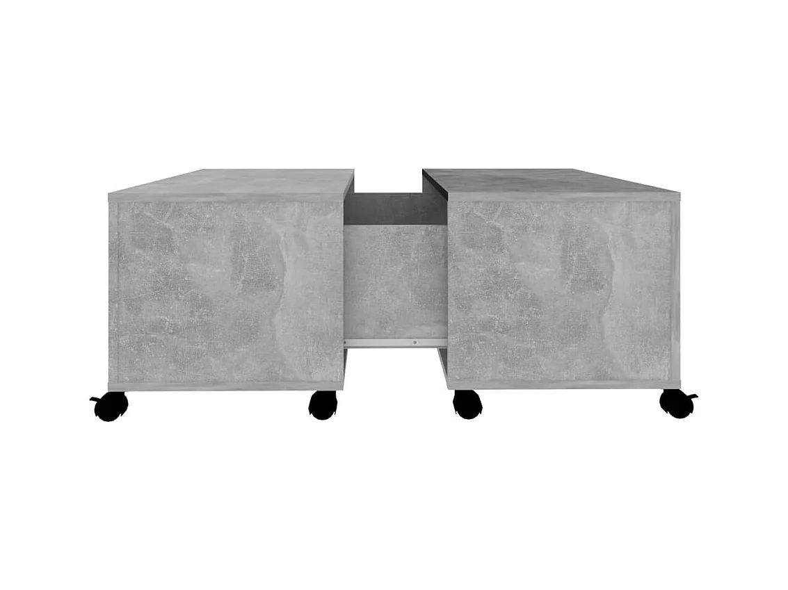 Mesa de centro madera contrachapada gris hormigón 75x75x38 cm