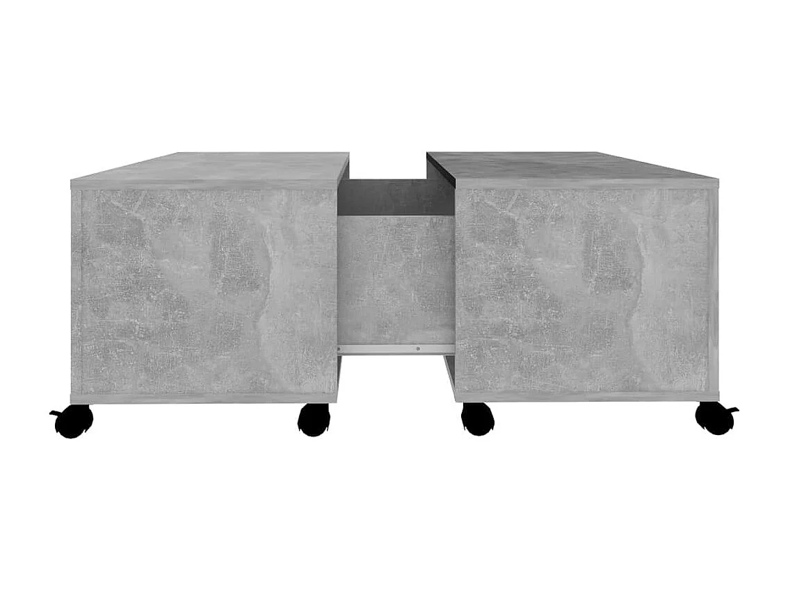 Mesa de centro madera contrachapada gris hormigón 75x75x38 cm