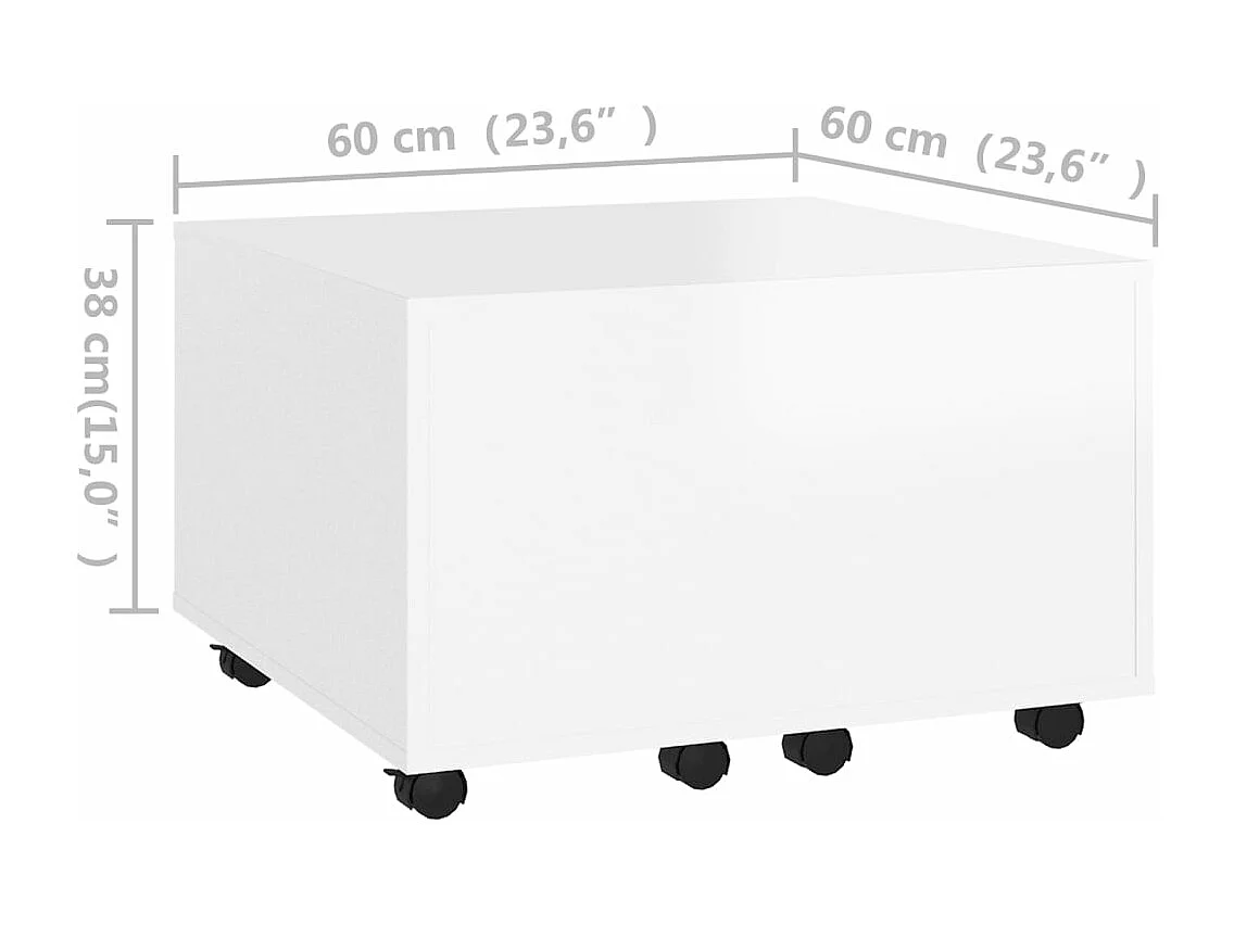 Table basse Blanc 60x60x38 cm Aggloméré