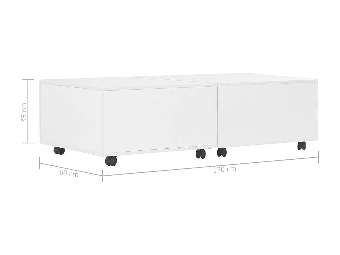 Table basse Blanc brillant 120 x 60 x 35 cm