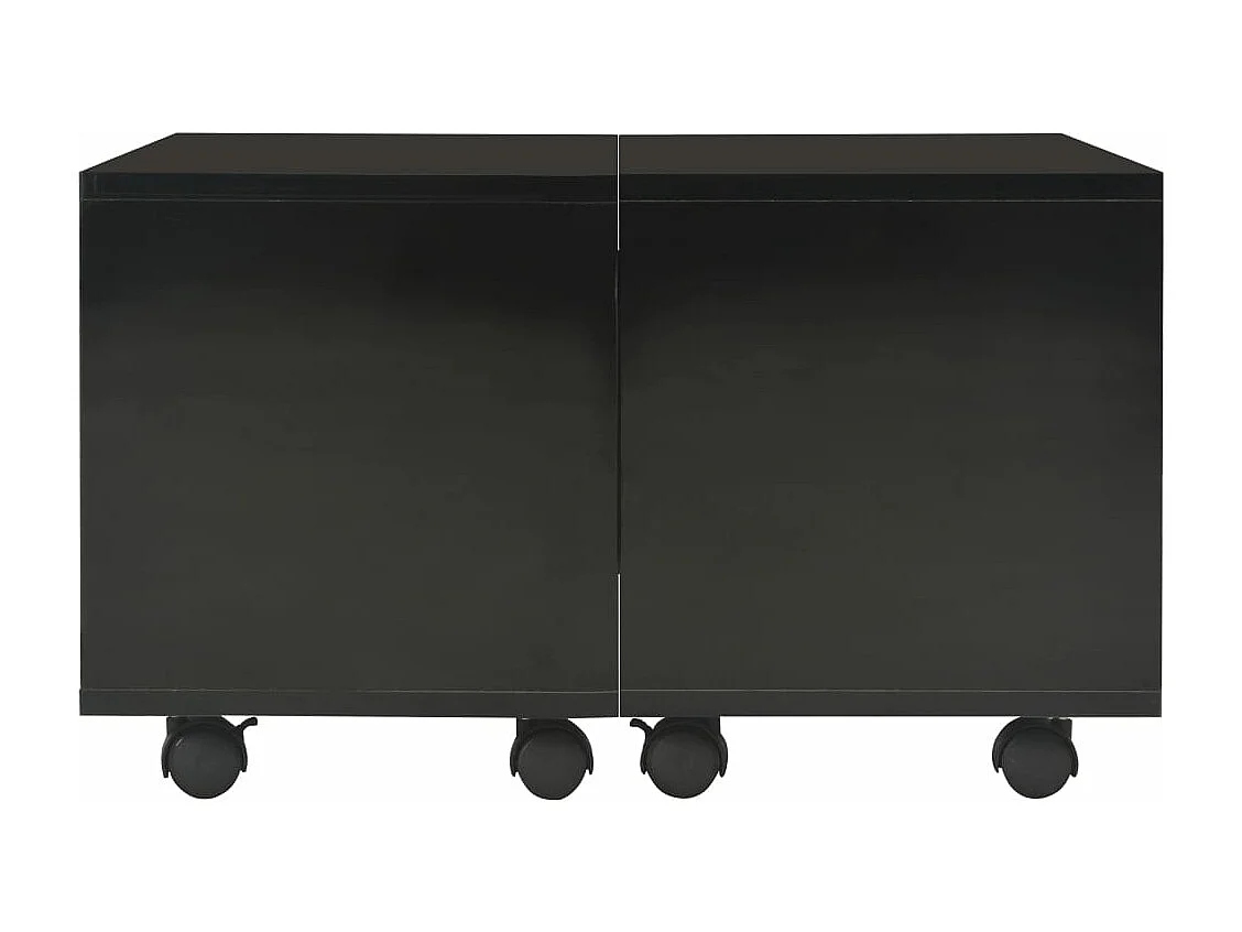 Table basse Noir brillant 60x60x35 cm Aggloméré