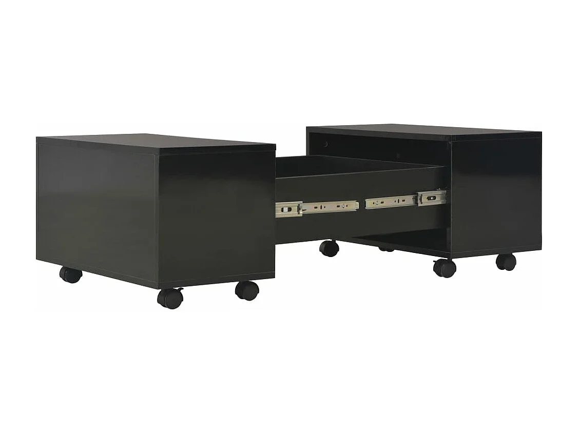 Table basse Noir brillant 60x60x35 cm Aggloméré