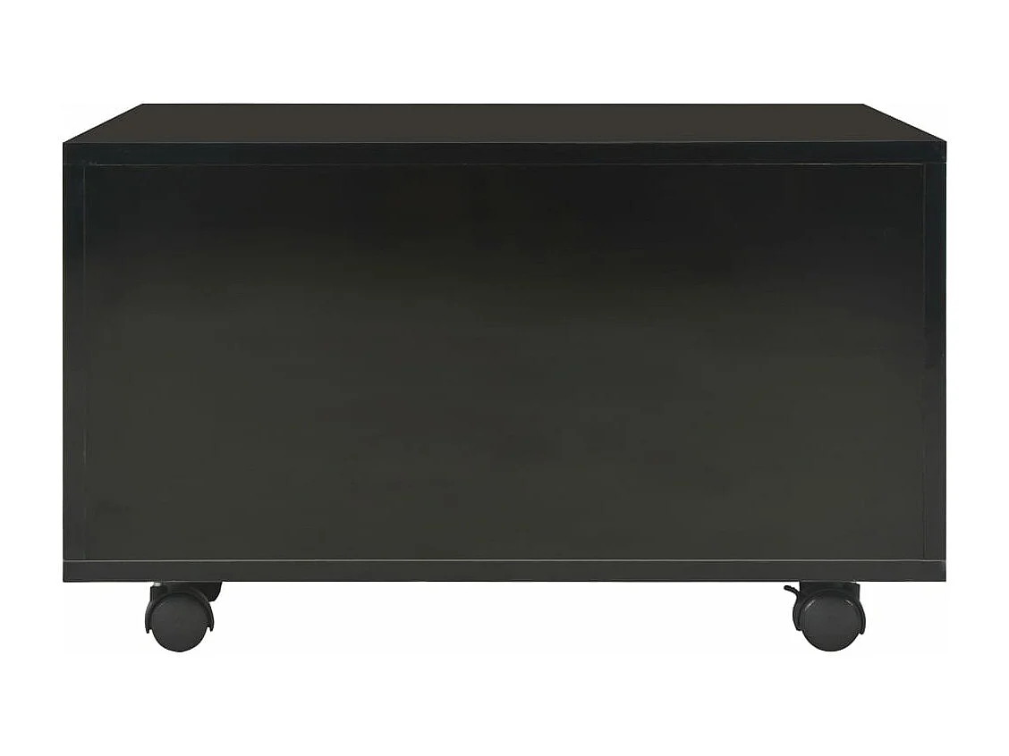 Table basse Noir brillant 60x60x35 cm Aggloméré