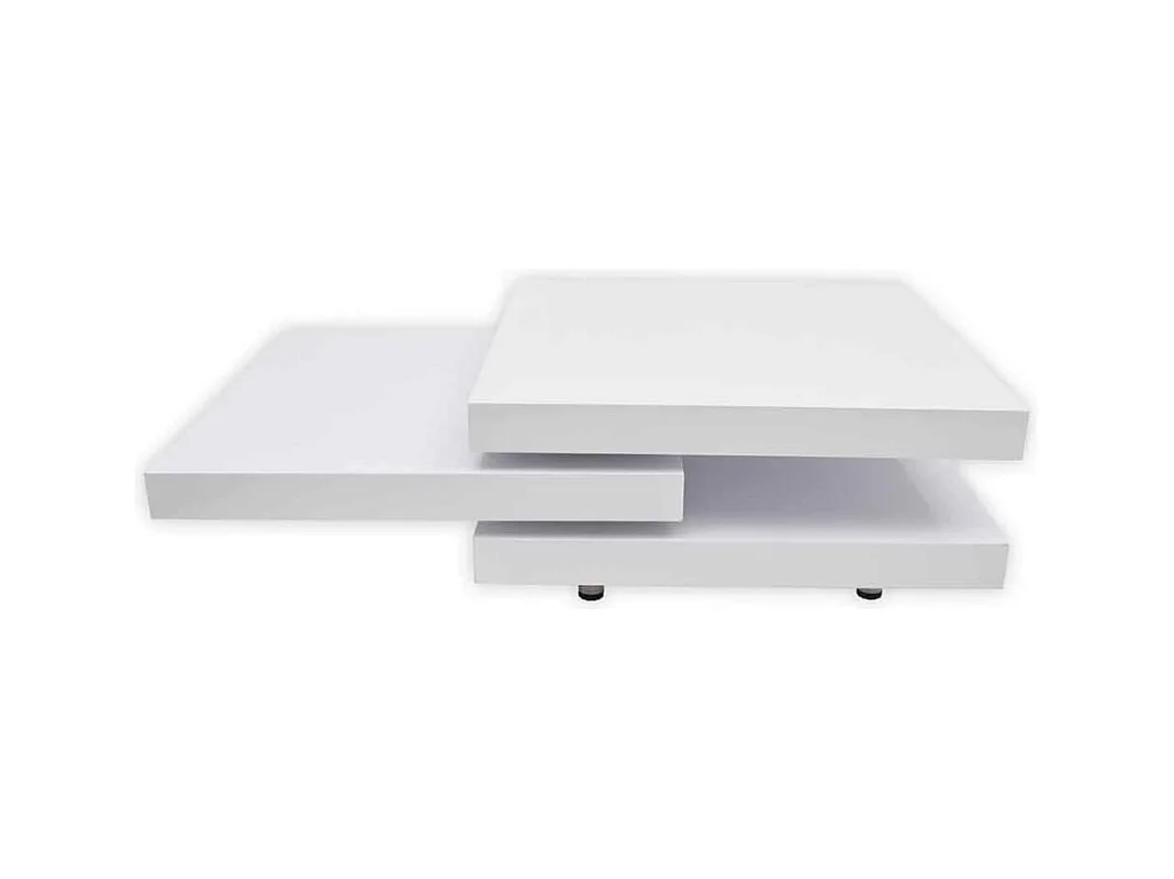 Table basse 3 étagères blanc brillant