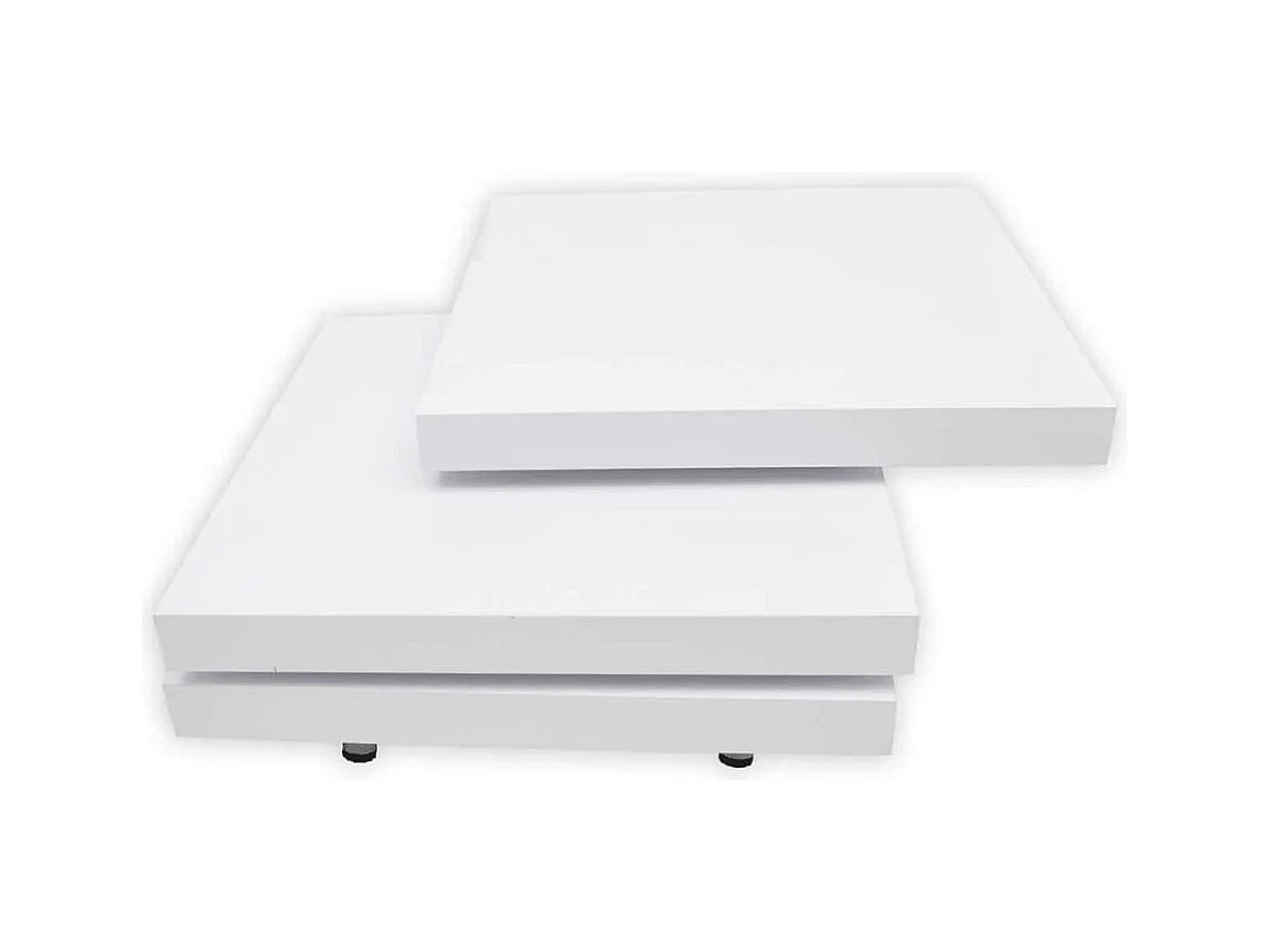 Table basse 3 étagères blanc brillant