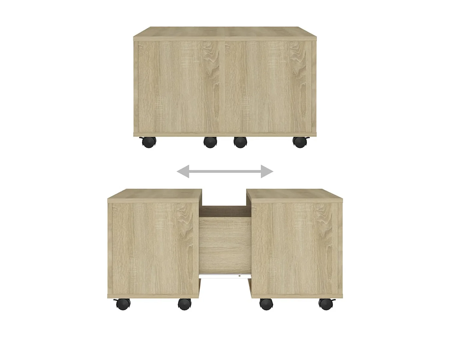 Salontafel 60x60x38 cm bewerkt hout sonoma eikenkleurig