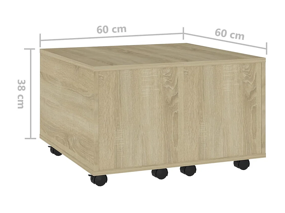 Table basse Chêne sonoma 60x60x38 cm Aggloméré