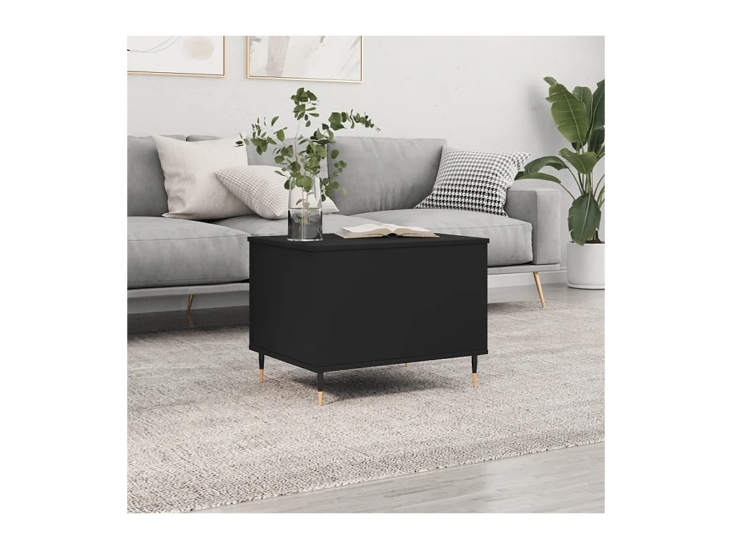 Table basse Noir 60x44,5x45 cm Bois d'ingénierie