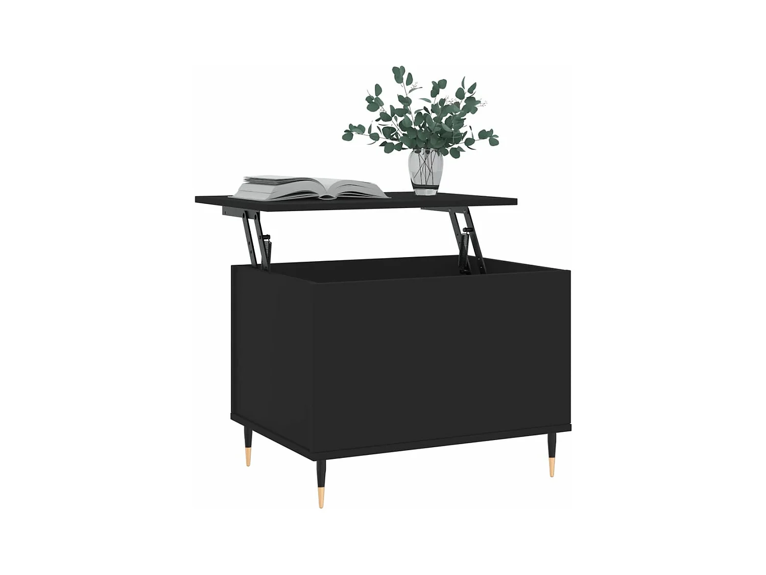 Table basse Noir 60x44,5x45 cm Bois d'ingénierie