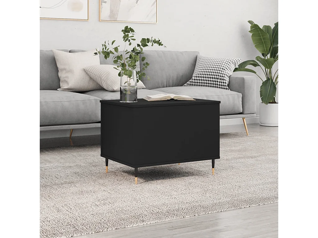 Table basse Noir 60x44,5x45 cm Bois d'ingénierie