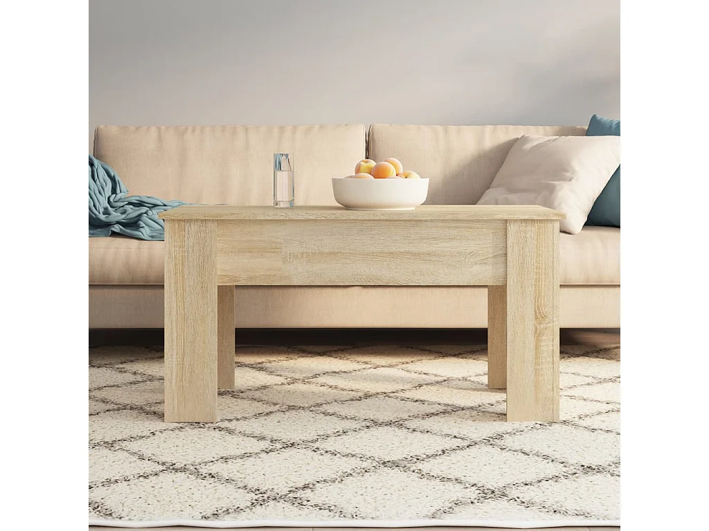 Mesa de centro madera contrachapada roble Sonoma 101x49x52 cm