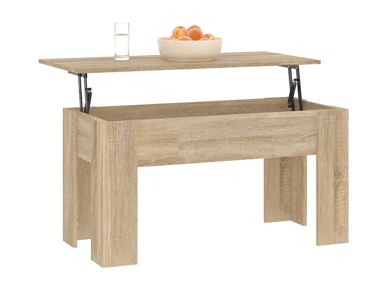 Mesa de centro madera contrachapada roble Sonoma 101x49x52 cm