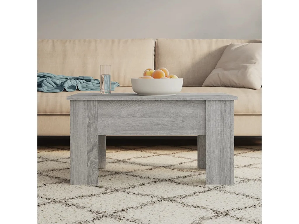 Mesa de centro madera contrachapada gris Sonoma 79x49x41 cm
