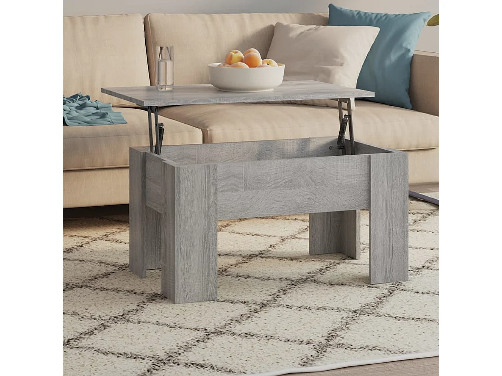 Mesa de centro madera contrachapada gris Sonoma 79x49x41 cm