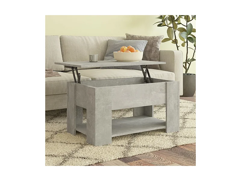 Table basse Gris béton 79x49x41 cm Bois d'ingénierie