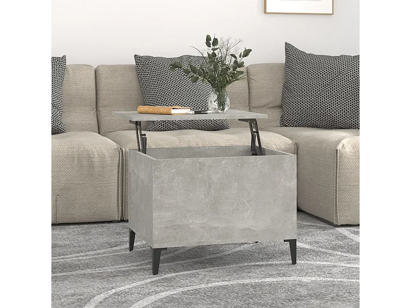 Table basse Gris béton 60x44,5x45 cm Bois d'ingénierie