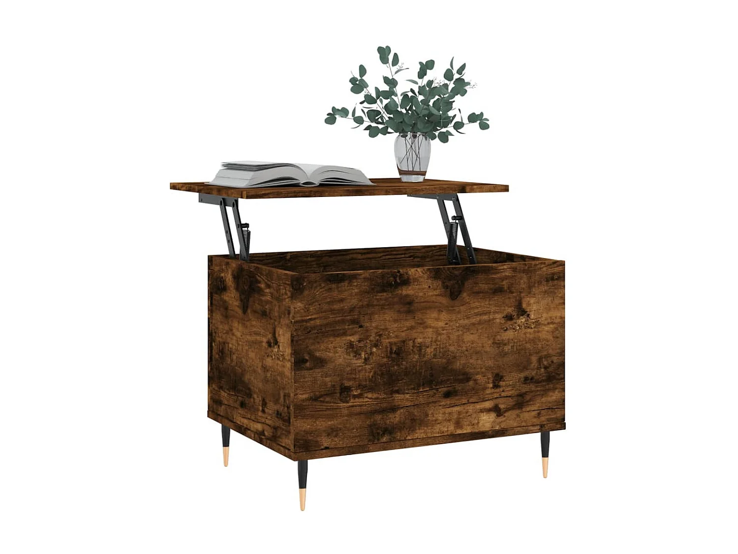 Mesa de centro madera contrachapada roble ahumado 60x44,5x45 cm