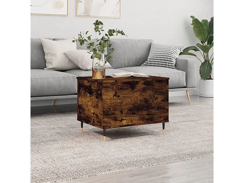 Mesa de centro madera contrachapada roble ahumado 60x44,5x45 cm