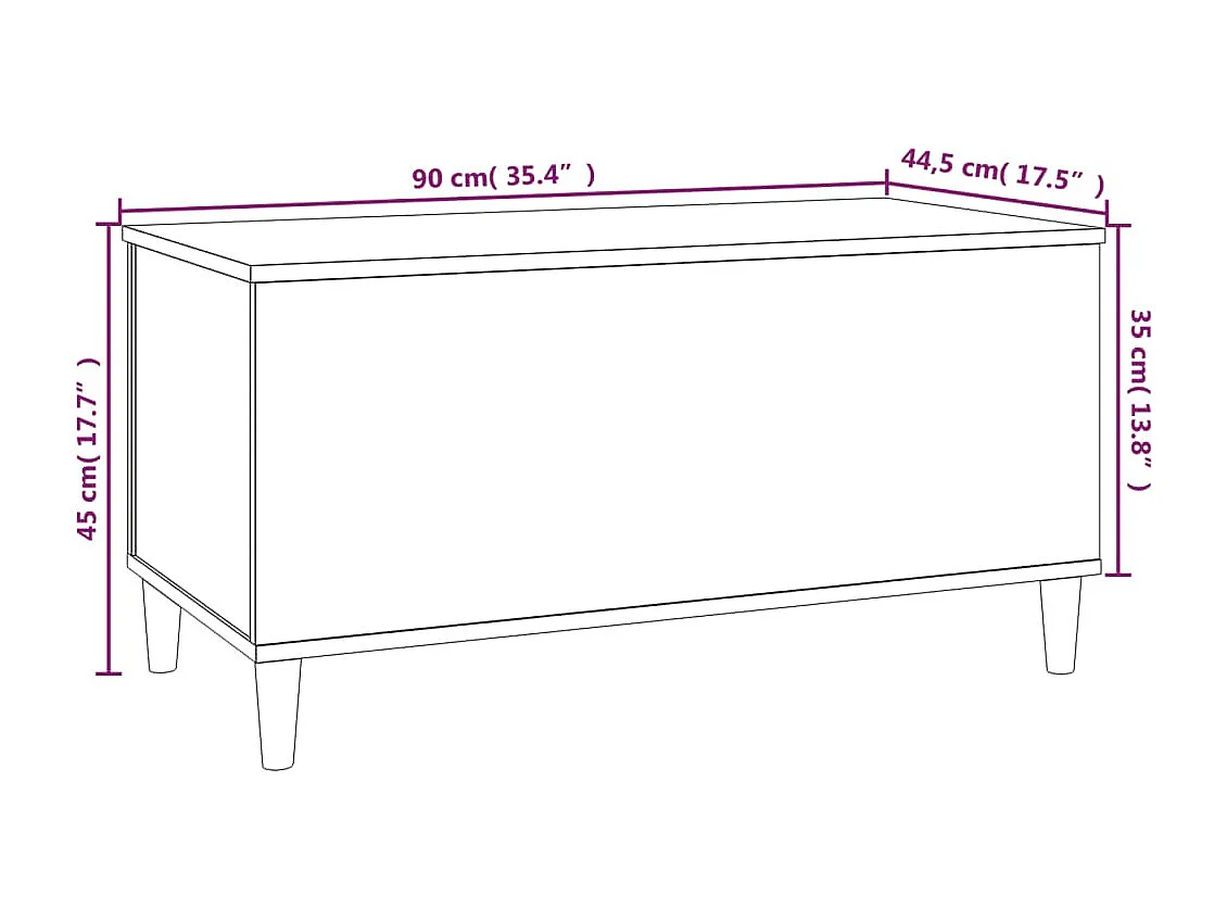 Salontafel 90x44,5x45 cm bewerkt hout sonoma eikenkleurig