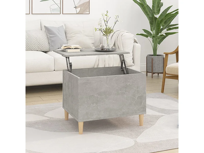 Mesa de centro madera contrachapada gris hormigón 60x44,5x45 cm