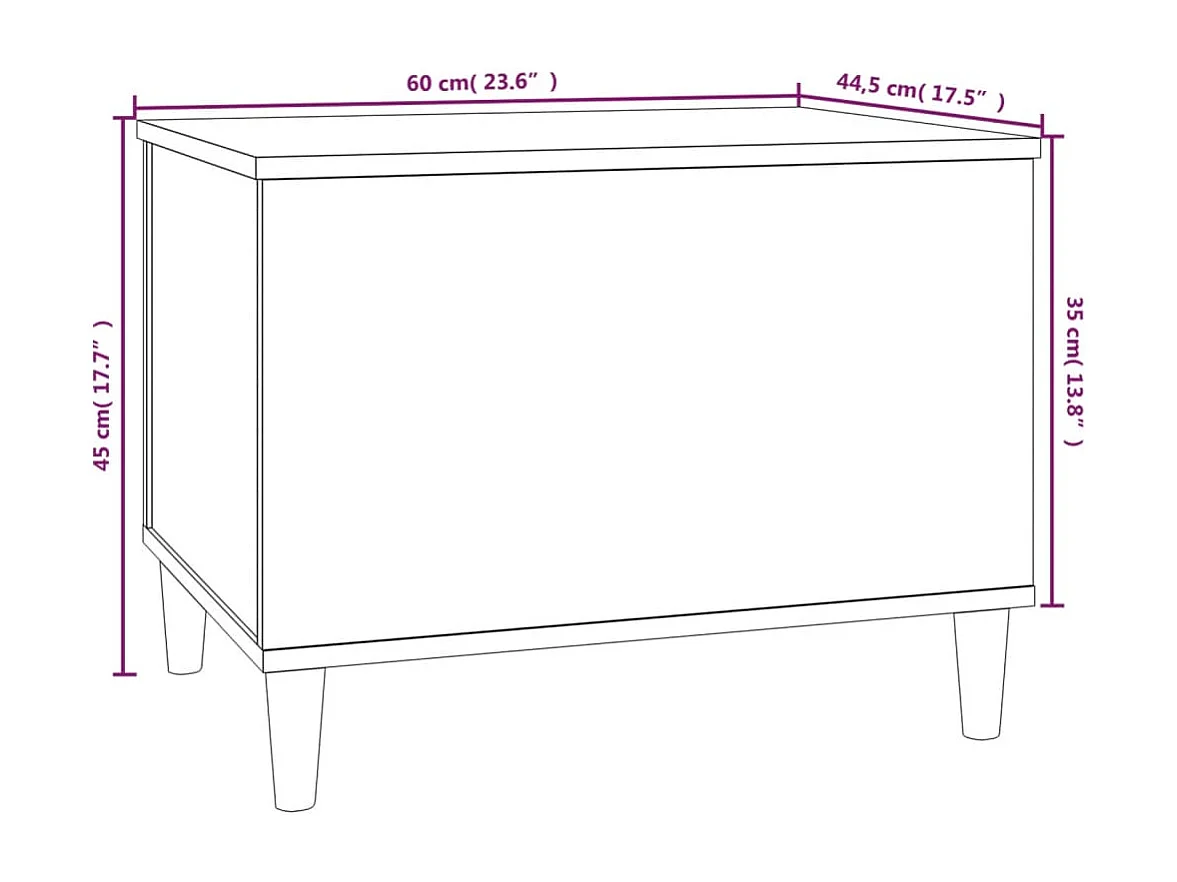 Table basse Gris béton 60x44,5x45 cm Bois d'ingénierie