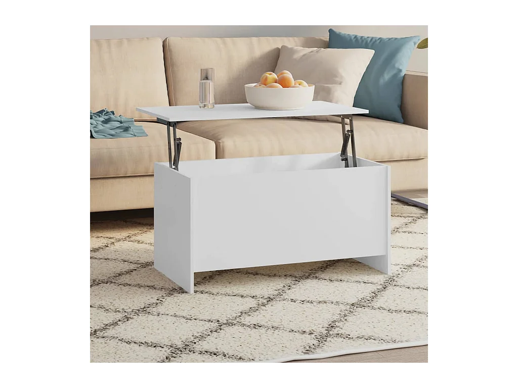 Mesa de centro 102x55,5x52,5 cm madeira processada branco