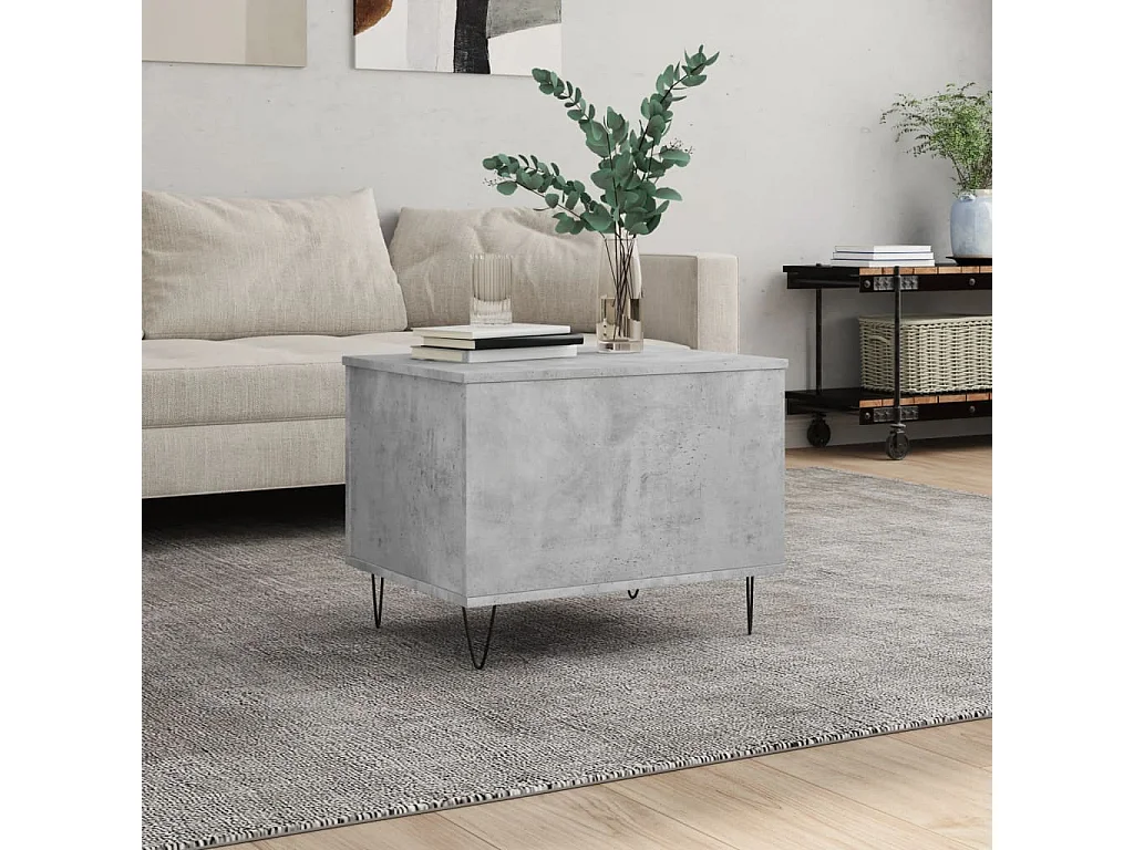 Table basse Gris béton 60x44,5x45 cm Bois d'ingénierie