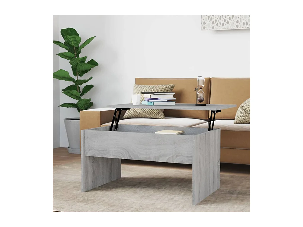 Table basse Sonoma gris 80x50,5x41,5 cm Bois d'ingénierie