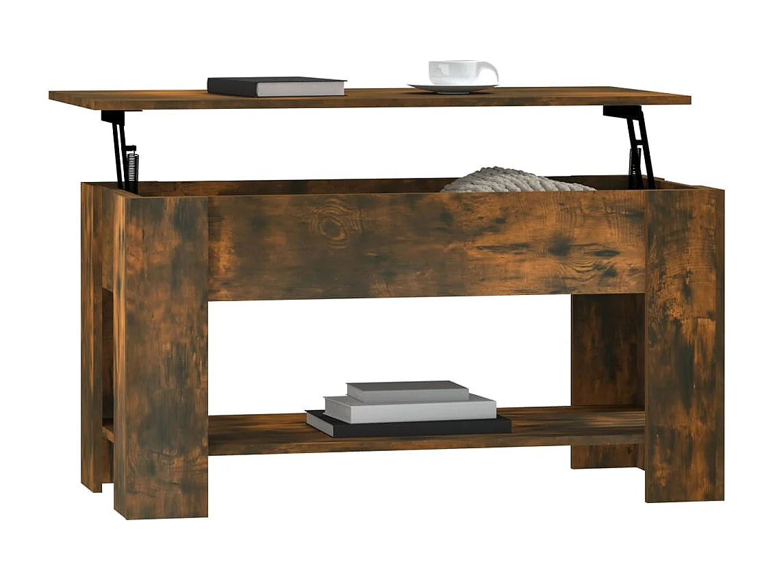 Mesa de centro madera contrachapada roble ahumado 101x49x52 cm