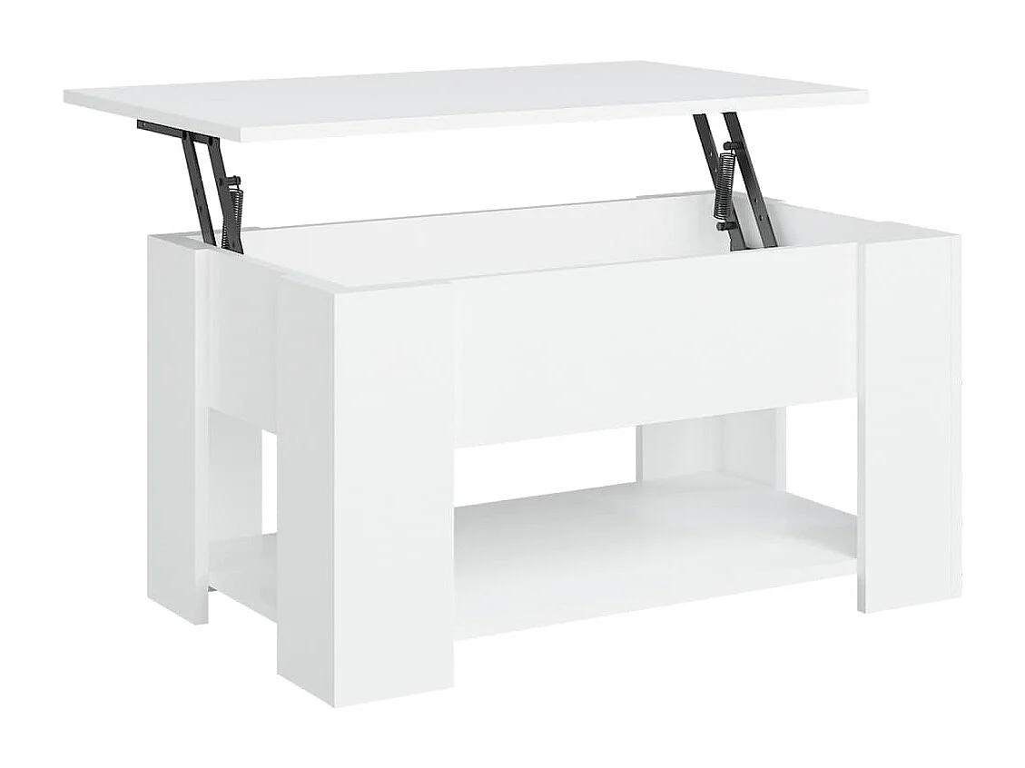 Table basse Blanc 79x49x41 cm Bois d'ingénierie