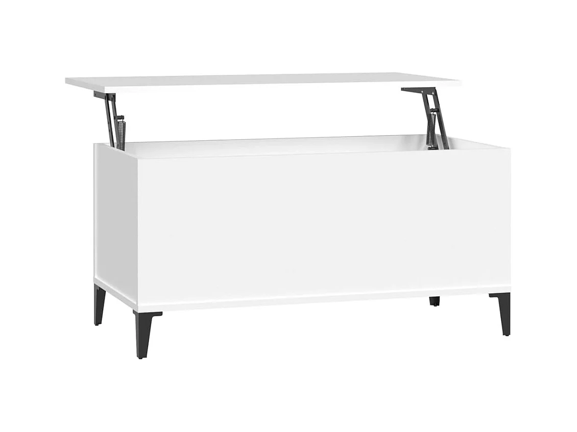 Table basse Blanc 90x44,5x45 cm Bois d'ingénierie