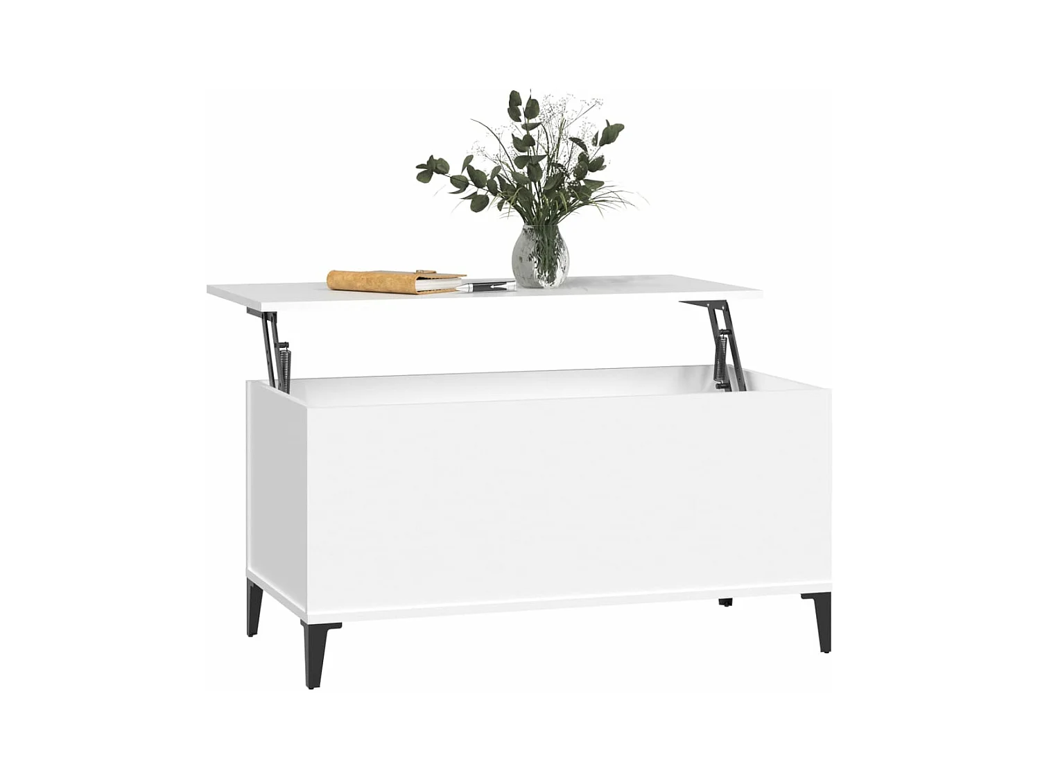 Table basse Blanc 90x44,5x45 cm Bois d'ingénierie