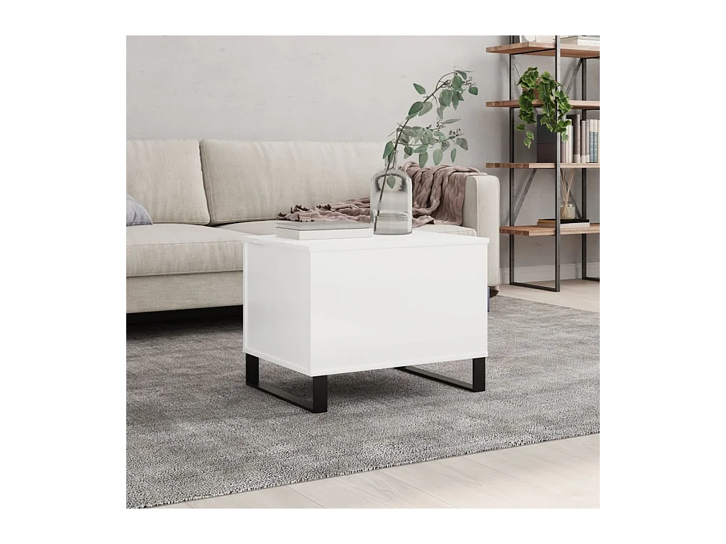Mesa centro 60x44,5x45 cm derivados de madeira branco brilhante
