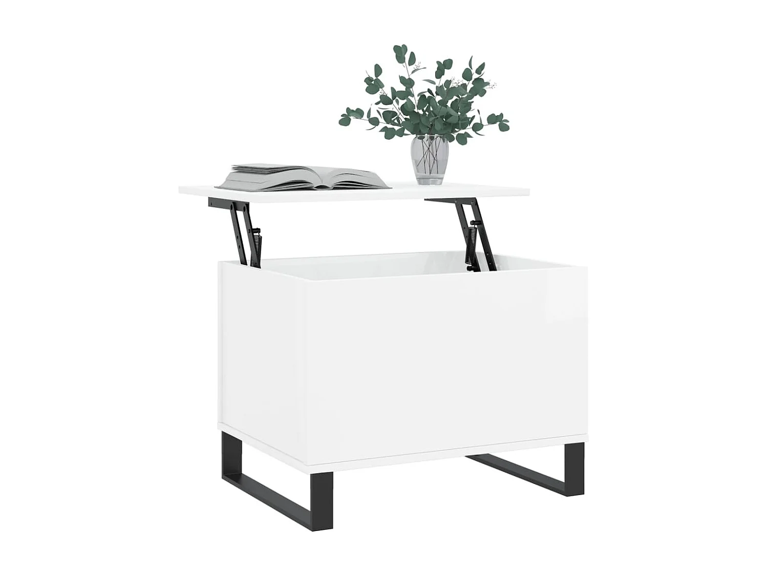 Mesa centro 60x44,5x45 cm derivados de madeira branco brilhante